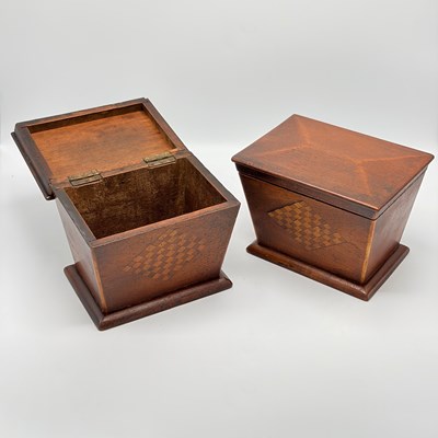 Lot 1115 - Pair of Inlaid Trapezoidal Boxes
