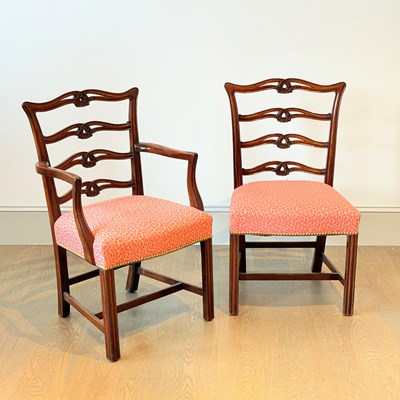 Lot 1155 - Set of Eight George III Style Dining Chairs