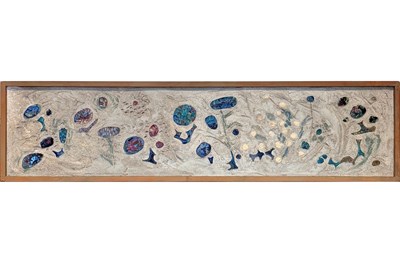 Lot 1177 - Concrete and Ceramic Overmantel Decoration