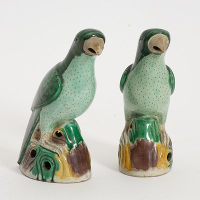 Lot 146 - Pair of Chinese Polychrome Birds