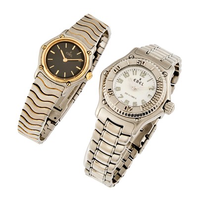 Lot 1210 - Ebel Two Stainless Steel 'Wave' and 'Discovery' Wristwatches
