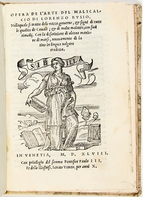 Lot 89 - A rare early veterinarian manual for horses