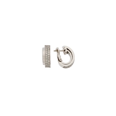 Lot 1126 - Piaget Pair of White Gold and Diamond 'Possession' Hoop Earrings