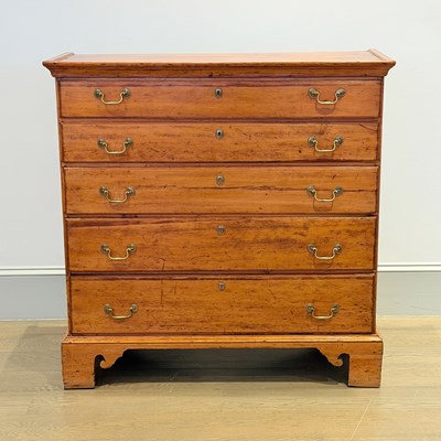 Lot 1200 - Chippendale Pine Chest of Five Drawers