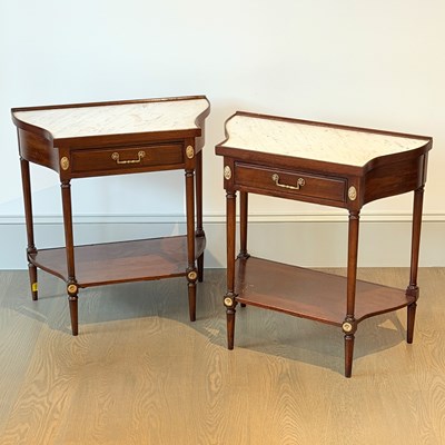 Lot 1194 - Pair of Regency Style Marble-top Console Tables