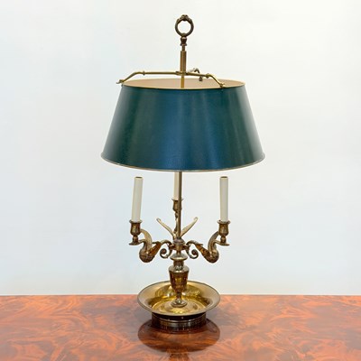 Lot 1196 - Brass Three-light Bouillotte Lamp