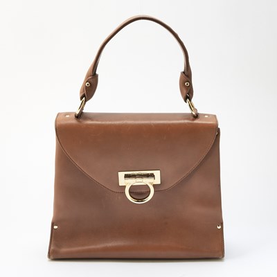 Lot 1180 - Salvatore Ferragamo Brown Leather Gancini Bag