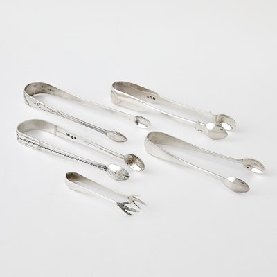 Lot 208 - Large Collection of English Sterling Silver Sugar Tongs