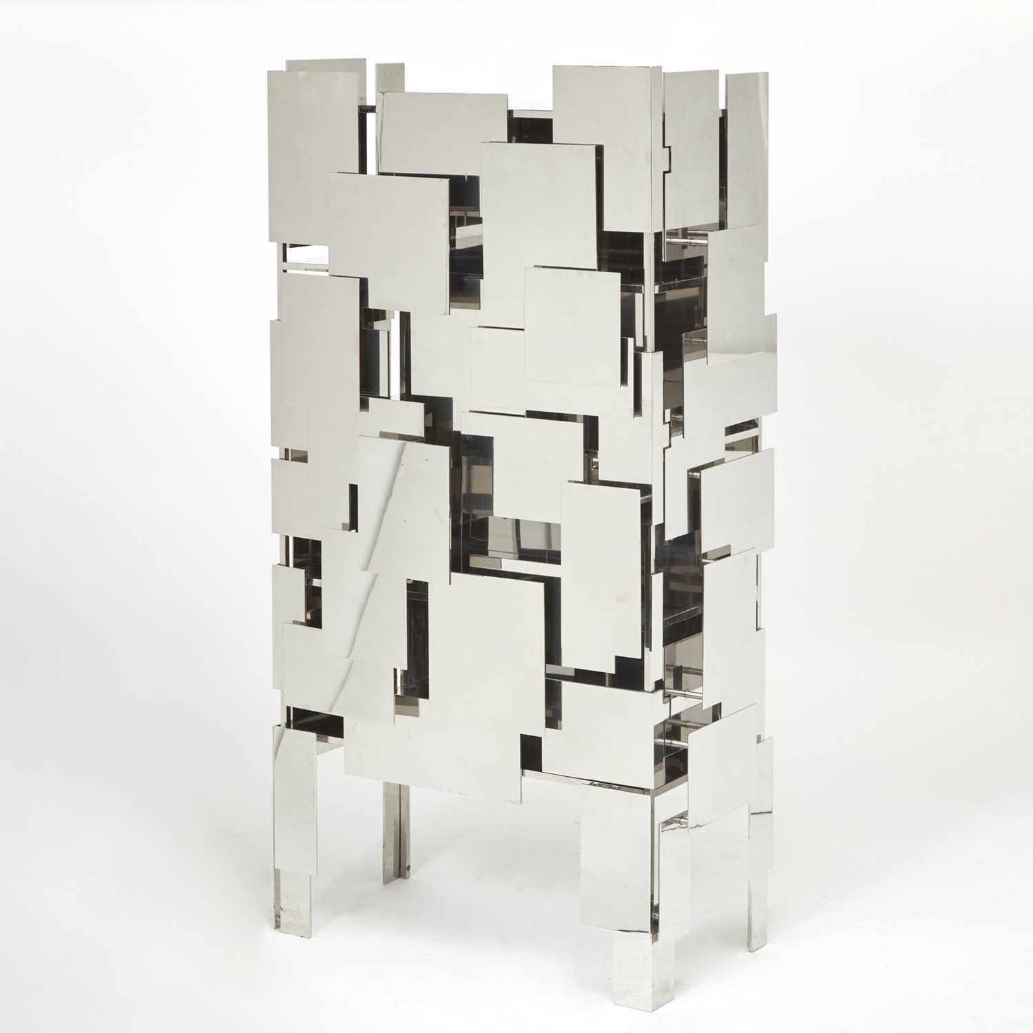 Lot 427 - Mattia Bonetti Stainless Steel "Strata" Cabinet