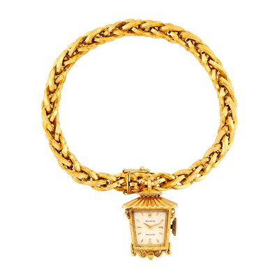 Lot 32 - Rolex Gold 'Lantern' Watch Charm Bracelet