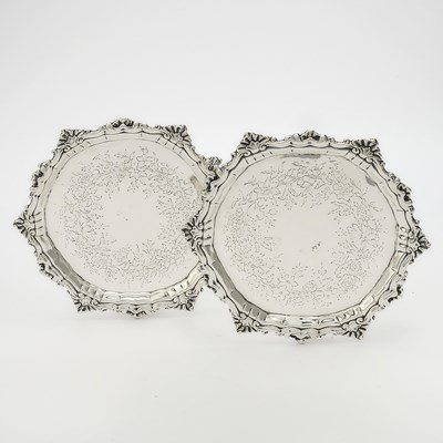 Lot 39 - Pair George III Irish Sterling Silver Waiters