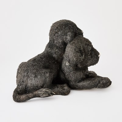 Lot 28 - Gianmaria Buccellati Italian Sterling Silver Sculpture of Two Lion Cubs