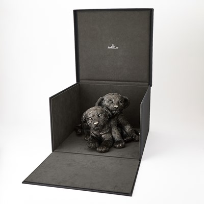 Lot 28 - Gianmaria Buccellati Italian Sterling Silver Sculpture of Two Lion Cubs