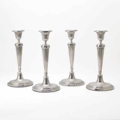 Lot 35 - Set of Four George III Sterling Silver Candlesticks