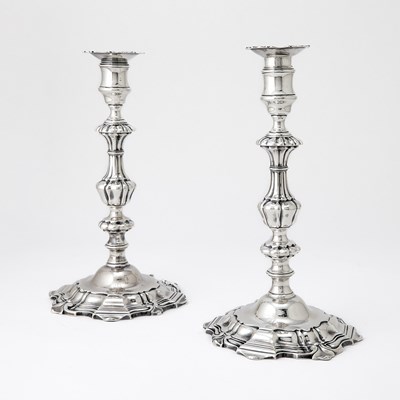 Lot 38 - Pair of William IV Sterling Silver Candlesticks