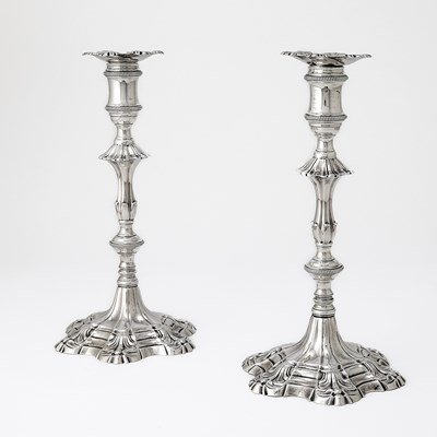 Lot 37 - Pair of George III Sterling Silver Candlesticks