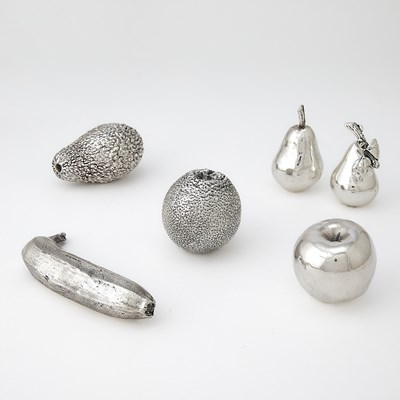 Lot 29 - Group of Five English Sterling Silver Fruit Table Ornaments