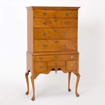 Lot 97 - Queen Anne Maple High Chest of Drawers