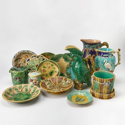 Lot 234 - Group of Aesthetic Movement Majolica Table Articles