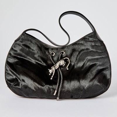 Lot 59 - Cartier Black Pony Hair and Leather Panthère Bag