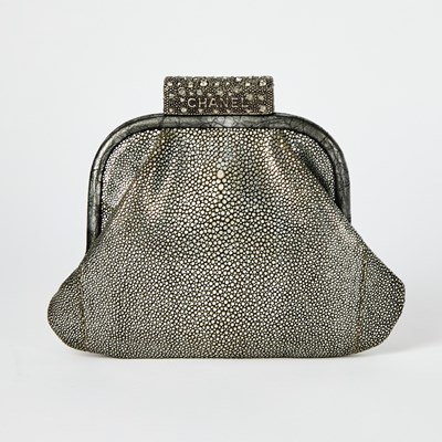 Lot 65 - Chanel Silver Metallic Stingray Clutch