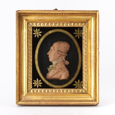 Lot 112 - Miniature Wax Profile Portrait Bust of The Marquis de Lafayette
