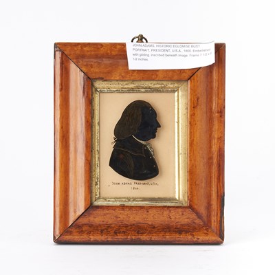 Lot 113 - Miniature Reverse-painted Silhouette Profile Portrait Bust of President John Adams