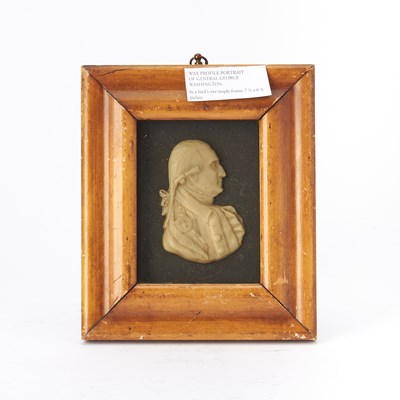 Lot 114 - Miniature Wax Profile Portrait Bust of George Washington