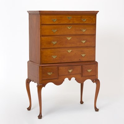 Lot 116 - Queen Anne Maple High Chest of Drawers