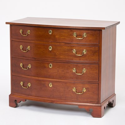 Lot 123 - Federal Inlaid Cherry Bowfront Chest of Drawers