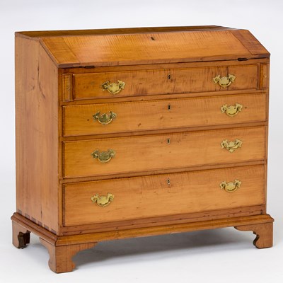 Lot 131 - Chippendale Tiger Maple Slant Lid Desk