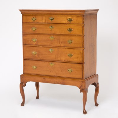 Lot 132 - Queen Anne Maple Chest on Frame
