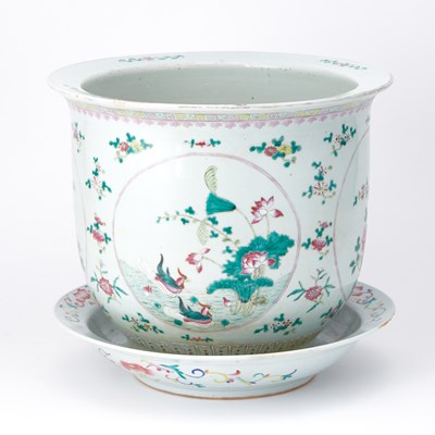Lot 78 - Chinese Enameled Porcelain Planter and Underplate