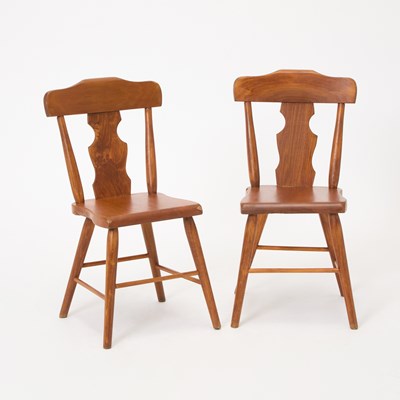 Lot 136 - Pair of Early American Style Cherry Wood Child's Chairs