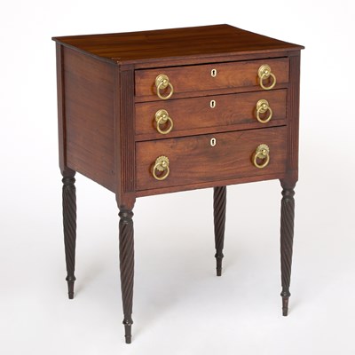 Lot 162 - Classical Mahogany Three-Drawer Work Table