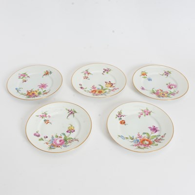 Lot 206 - Set of Five Dresden Porcelain Plates