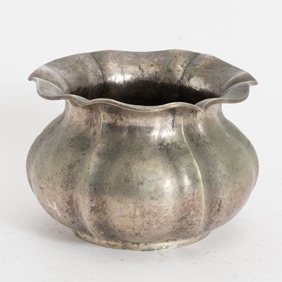 Lot 227 - Italian 800 Silver Hand-Hammered Vase