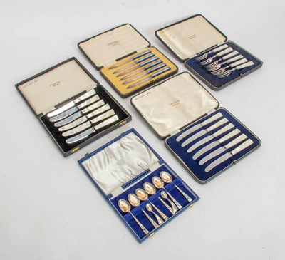 Lot 230 - English Mother-of-Pearl Handled Fruit Set