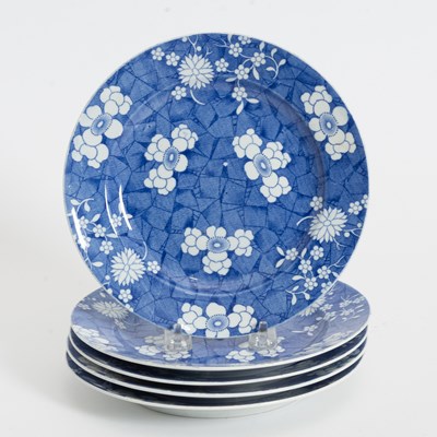 Lot 208 - Set of Five Spode Blue and White Plates