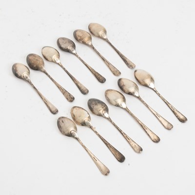 Lot 232 - Set of Ten English Silver Plated Demitasse Spoons
