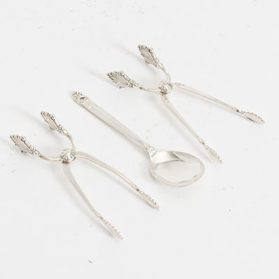 Lot 233 - Pair of Georg Jensen Sterling Silver Sugar Tongs