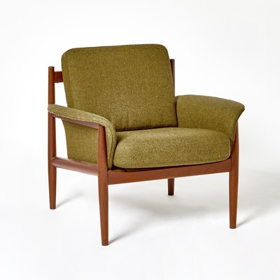 Lot France & Sons Upholstered Teak Armchair