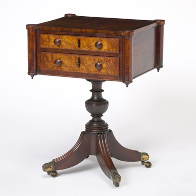 Lot 159 - Classical Mahogany and Bird's-Eye-Maple Work Table