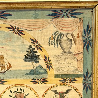 Lot 191 - Watercolor, Pen and Ink on Silk Kellogg Family Record
