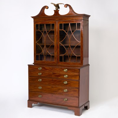 Lot 157 - Federal Inlaid Mahogany Desk and Bookcase