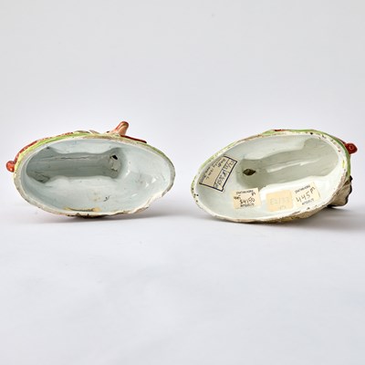 Lot 96 - Pair of Staffordshire Pearlware Deer and Squirrel Spill Vases