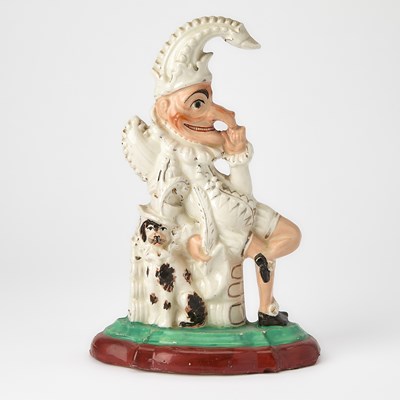 Lot 93 - Staffordshire Flatback Group of Punch and His Dog