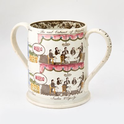 Lot 239 - Staffordshire Pearlware Transfer-decorated Two-handled Loving Cup