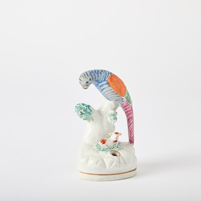 Lot 91 - Two Staffordshire Figures of Parrots