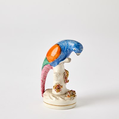 Lot 91 - Two Staffordshire Figures of Parrots